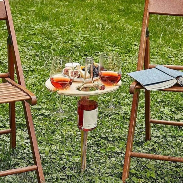 Table à Vin en Bois Portable et Pliable – Image 4