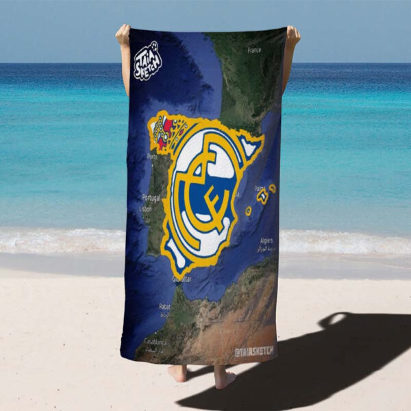 Serviette de Plage Carte du Football de Madrid