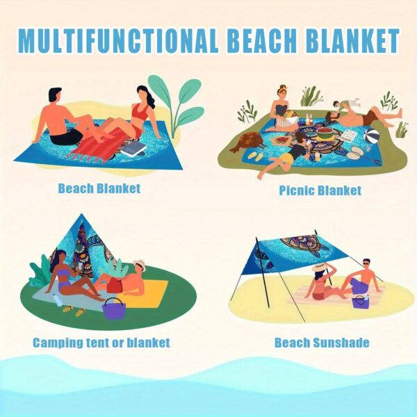 Drap de plage Géométrique Tropicale Surdimensionnée – Image 7