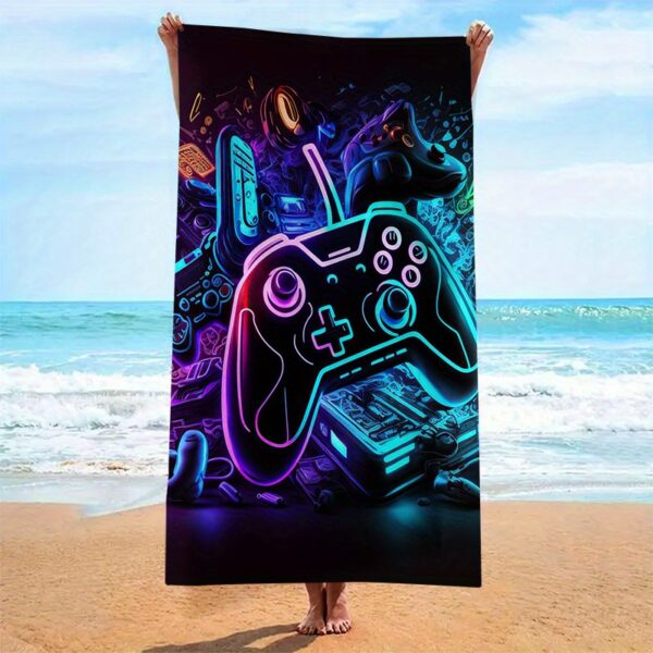 Serviette de plage manette de jeu vibrant – Image 3