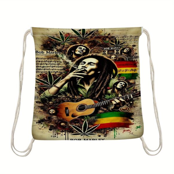 Serviette de plage pliable 2 en 1 Bob Marley avec sac de rangement – Image 4