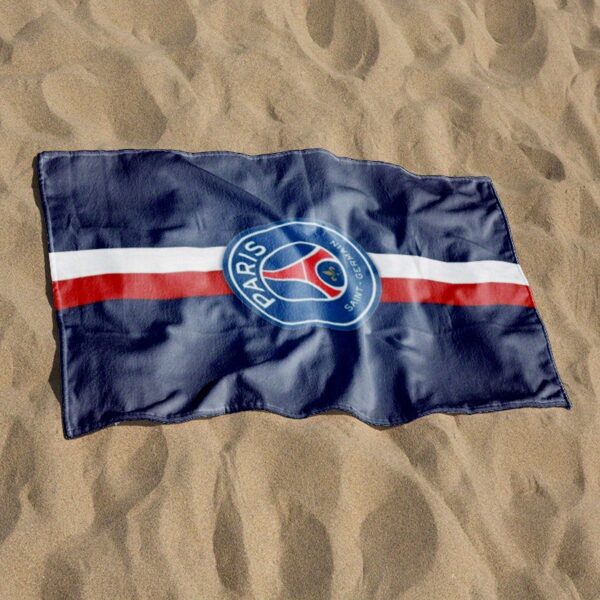 Serviette de plage avec logo de la tour Eiffel et du PSG – Image 2