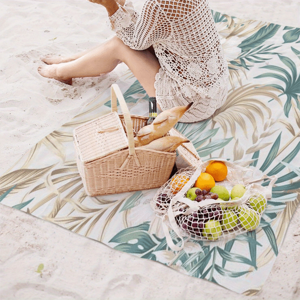 Drap de Plage Légère avec Imprimé Feuille de Monstera et Fleurs – Image 9