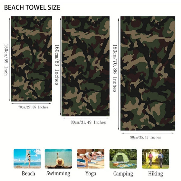 Serviette de plage ultra-douce camouflage – Image 4