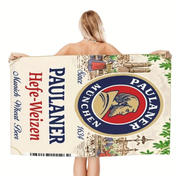 Serviette de Plage Florale Tropicale Inspirée par la Bière Blanche Paulaner Munich – Image 5