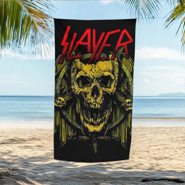 Serviette de plage avec motif crâne Slayer -