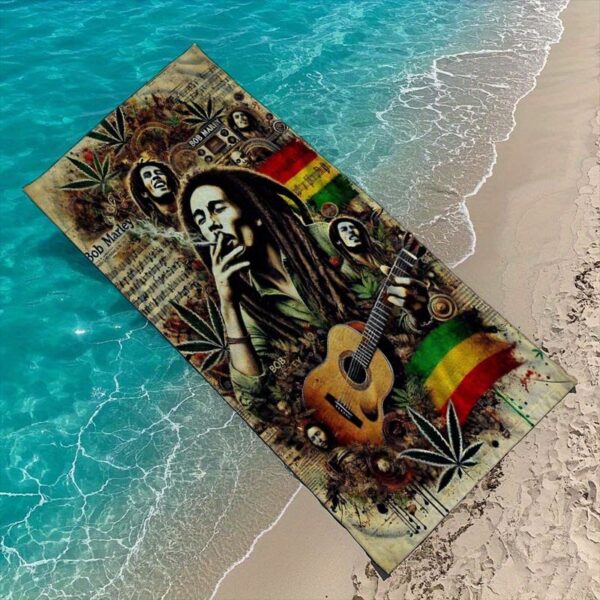 Serviette de plage Bob Marley Artwork – Image 2