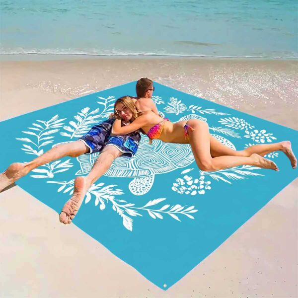 Drap de plage tortue bleu – Image 5