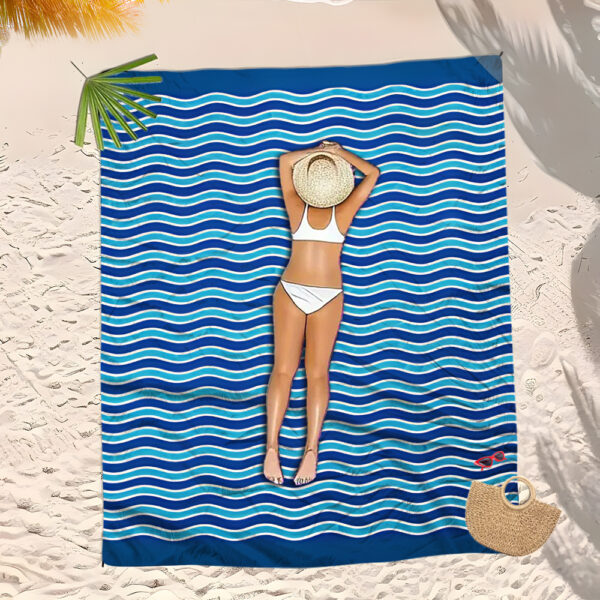 Drap de plage Deux Personnes bleu – Image 4