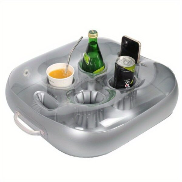 Support gonflable pour boissons dans la piscine avec 4 emplacements pour tasses – Image 9