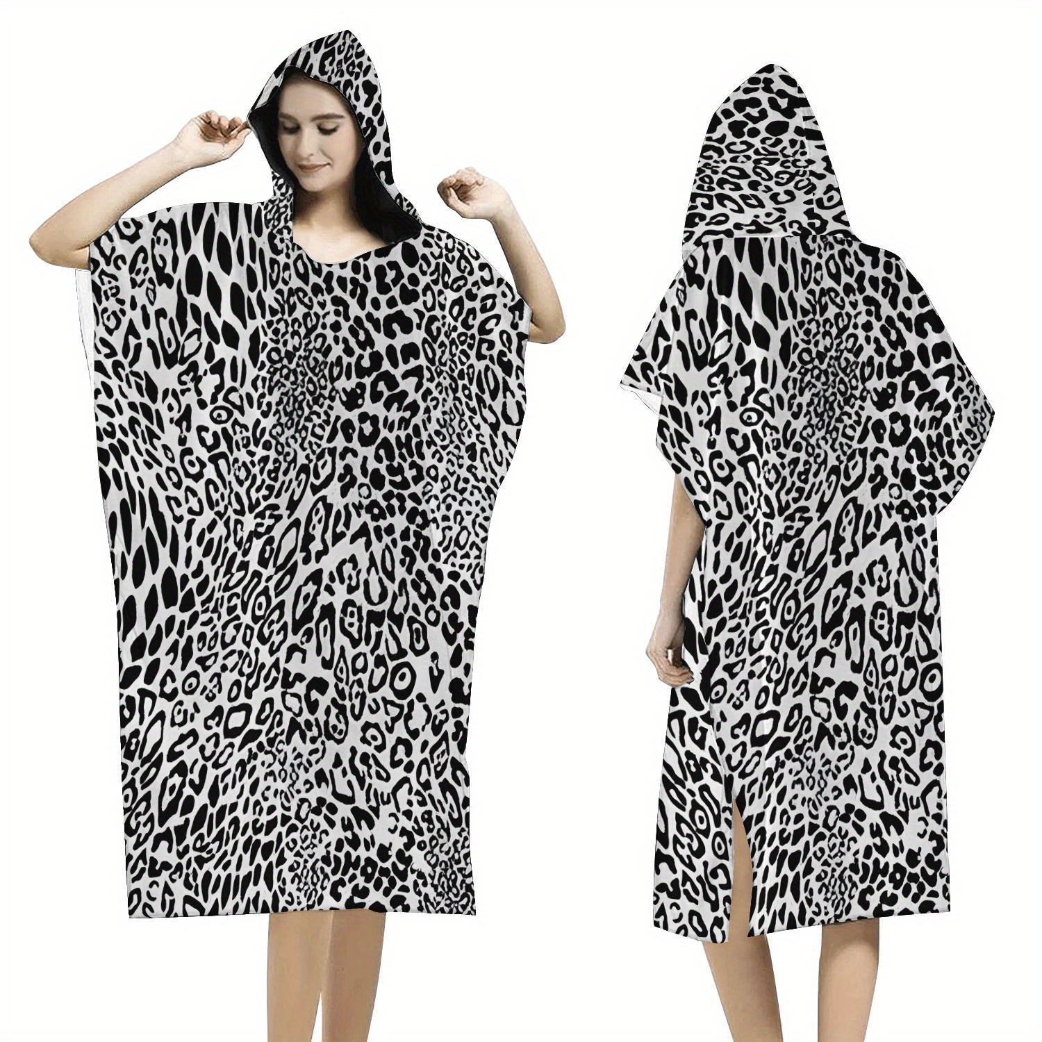 Poncho de Plage Imprimée Panthère Noire