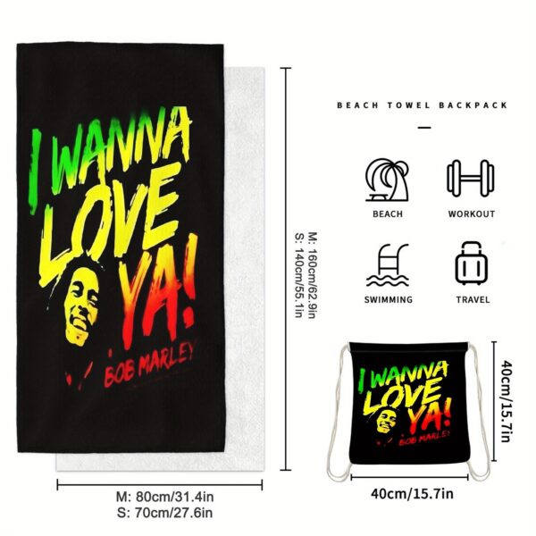 Serviette de Plage Pliable Hommage à Bob Marley – Image 4