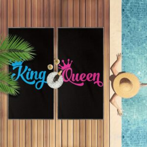 Ensemble de 2 serviettes de plage pour roi et reine