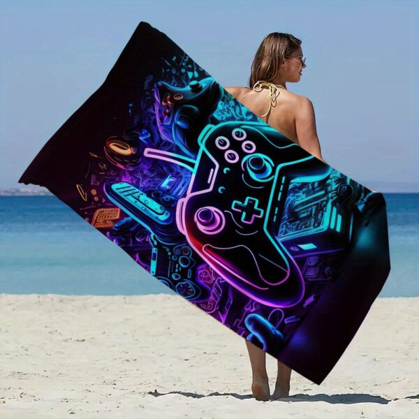 Serviette de plage manette de jeu vibrant – Image 2