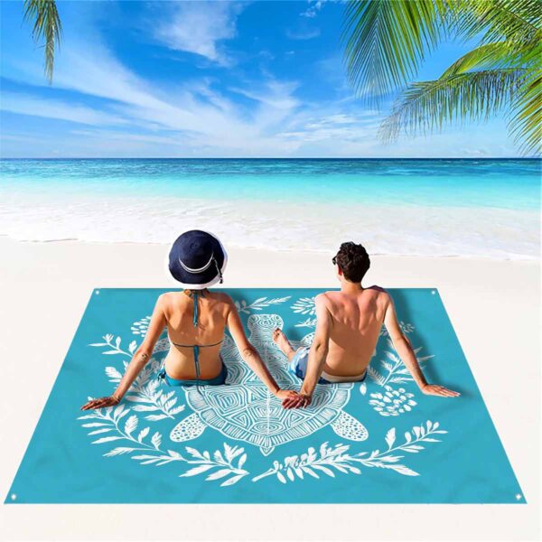 Drap de plage tortue bleu – Image 6