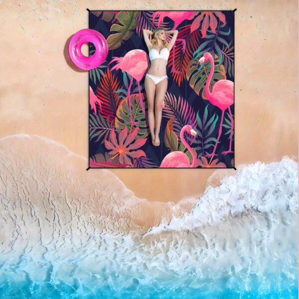 Drap de plage Motif Flamant Rose – Image 4