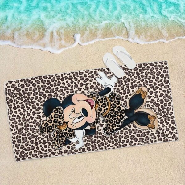Serviette de plage Imprimé léopard rencontre Minnie,. – Image 2