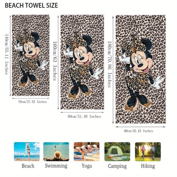 Serviette de plage Imprimé léopard rencontre Minnie,. – Image 3