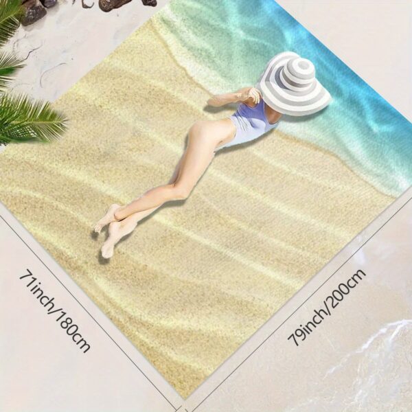 Drap de plage Géométrique Tropicale Surdimensionnée – Image 3