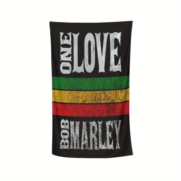 Serviette de plage Bob Marley One Love Logo – Image 5
