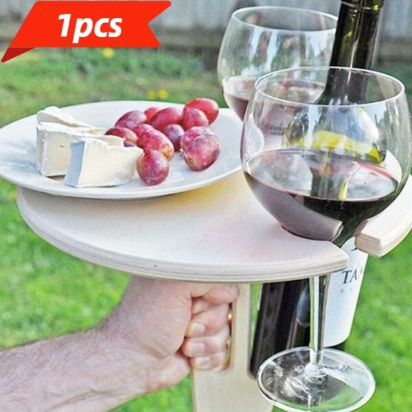 Table à Vin en Bois Portable et Pliable – Image 3