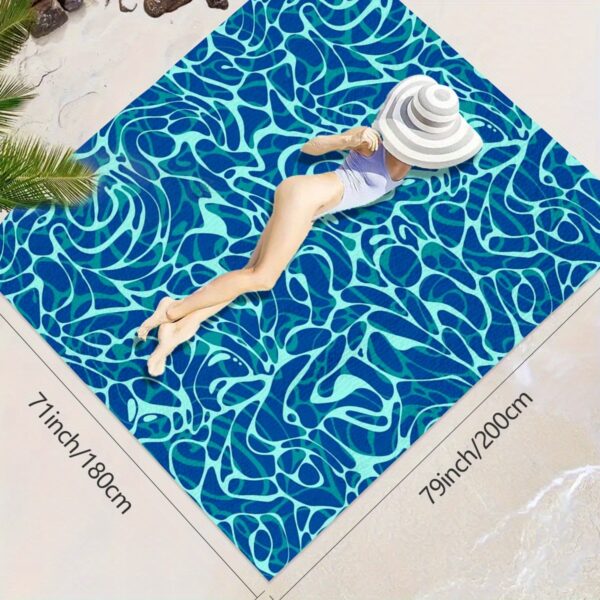 Drap de plage Bleu et Turquoise – Image 3