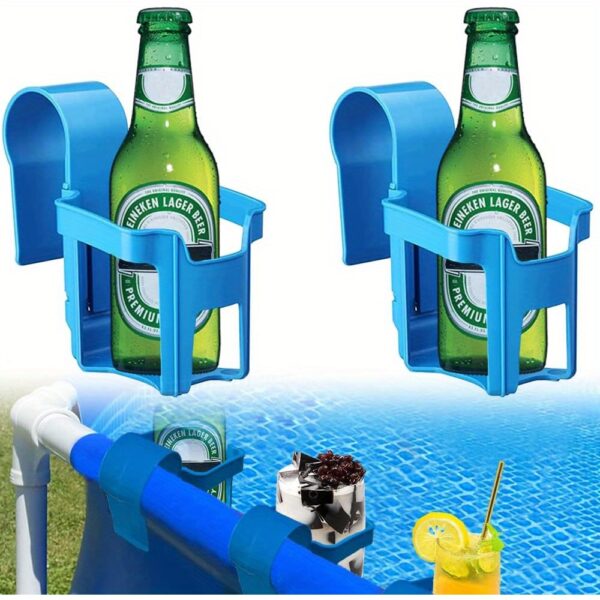 2 pièces Supports de gobelet en plastique bleu pour piscine