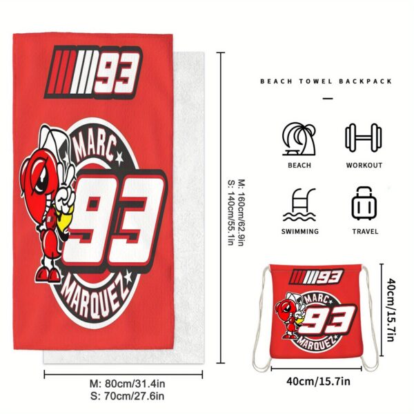 Serviette de Plage Pliable 2-en-1 Marc Marquez 93 – Image 5
