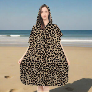 Poncho de plage leopard