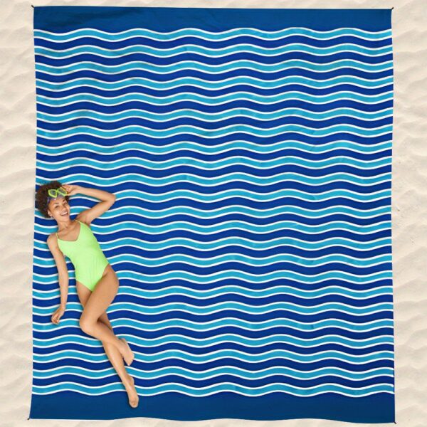 Drap de plage Deux Personnes bleu – Image 10