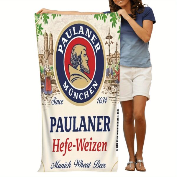 Serviette de Plage Florale Tropicale Inspirée par la Bière Blanche Paulaner Munich – Image 8