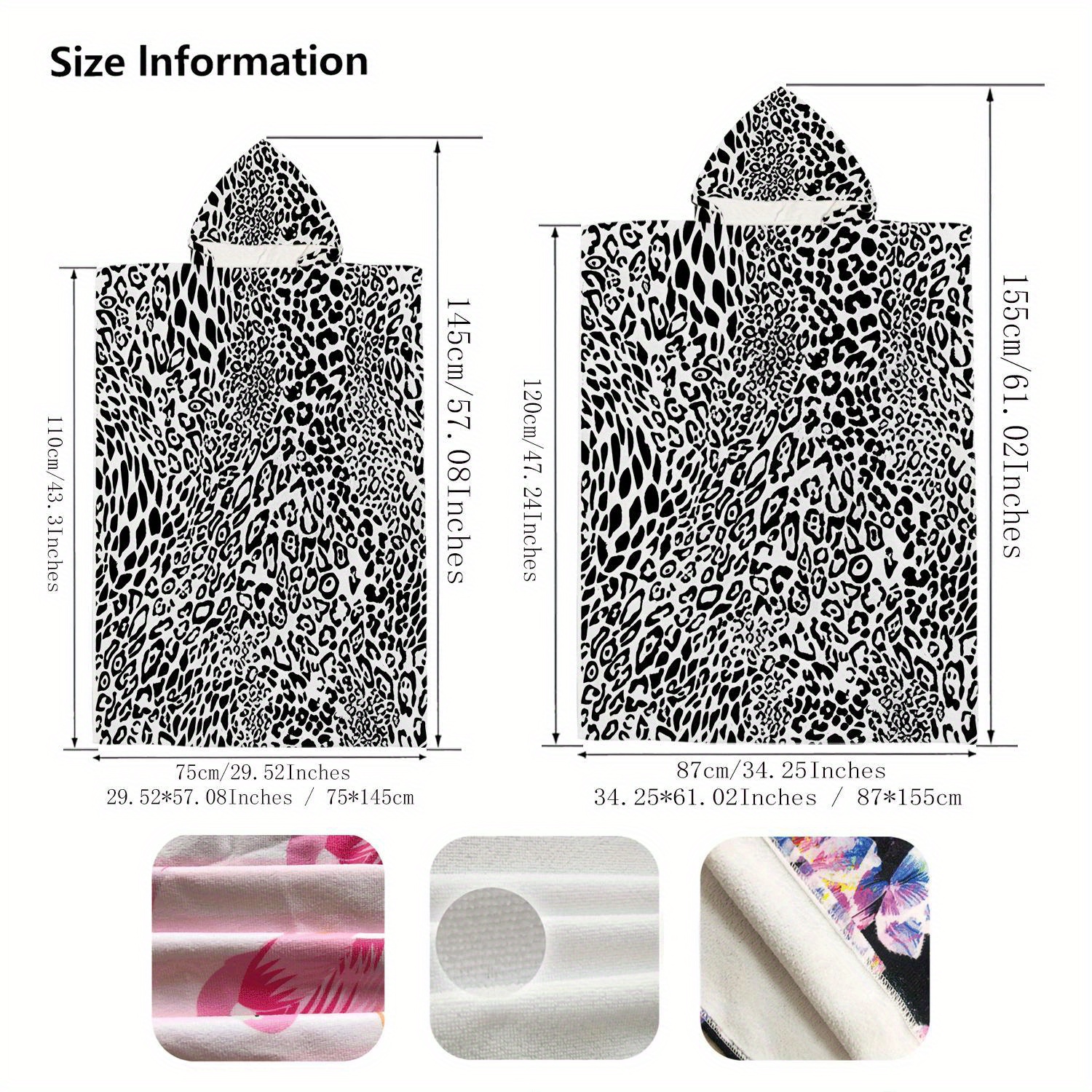 Poncho de Plage Imprimée Panthère Noire – Image 6