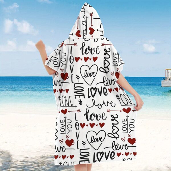 Poncho de plage cœur "LOVE"