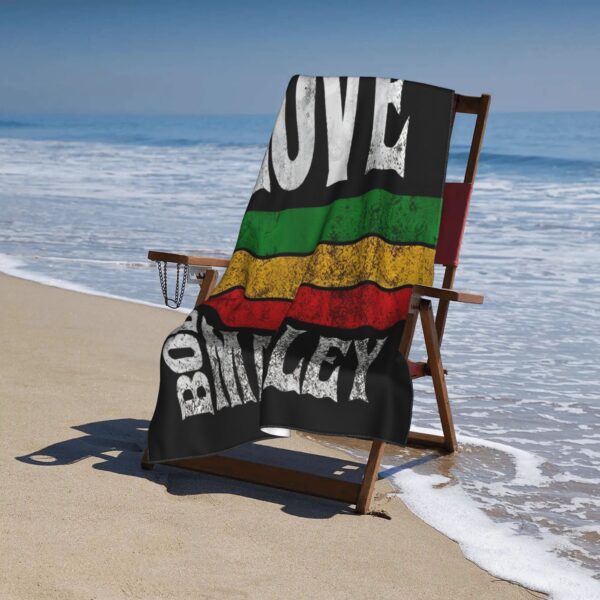 Serviette de plage Bob Marley One Love Logo – Image 3