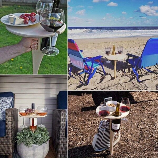 Table à Vin en Bois Portable et Pliable – Image 2