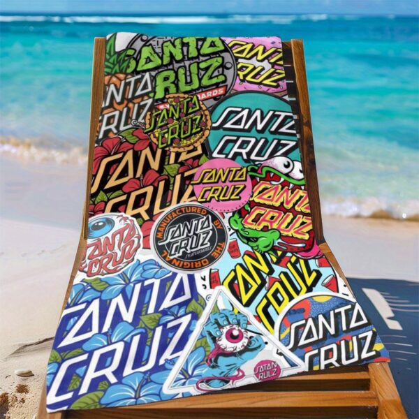Serviette de plage logo psychédélique Santa Cruz,