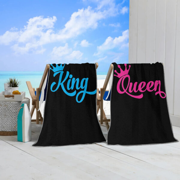 Ensemble de 2 serviettes de plage pour roi et reine – Image 3