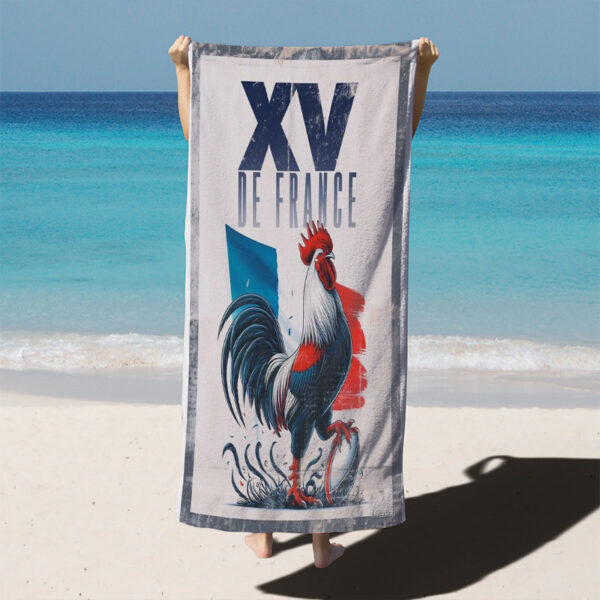 Serviette de plage avec le design de l'équipe de rugby XV DE FRANCE – Image 3