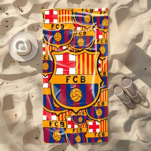 Serviette de plage avec logo de l'équipe du FC Barcelone