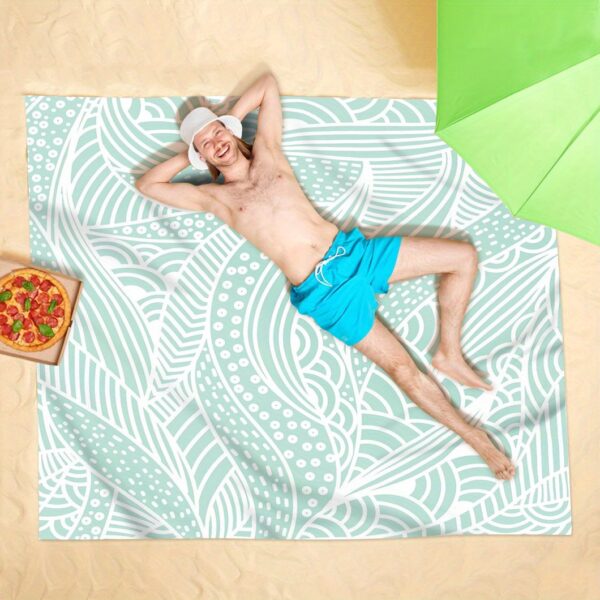 Drap de plage Motif Feuille Verte Simple – Image 6
