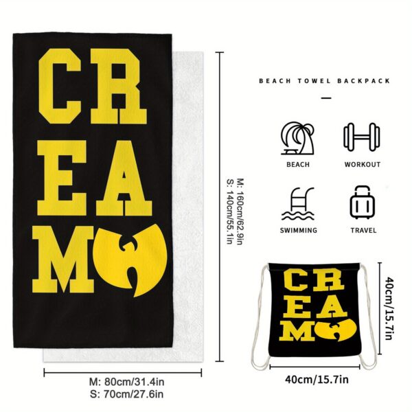Serviette de plage et sac à dos "CREAM" wu tang clan – Image 3