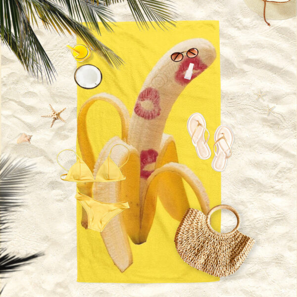 Serviette de plage banane et de lèvres vives – Image 9