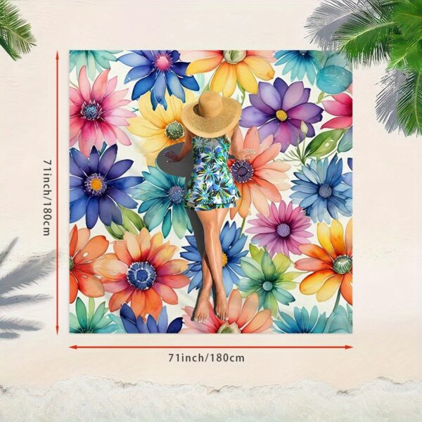 Drap de plage florale extra large – Image 10