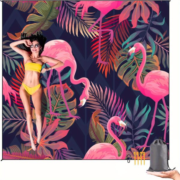 Drap de plage Motif Flamant Rose – Image 2