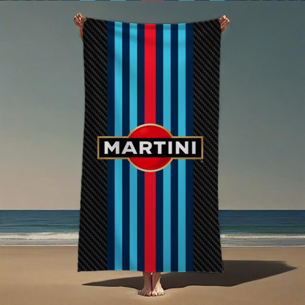 Serviette de Plage et Bain à Rayures Martini Logo – Image 2