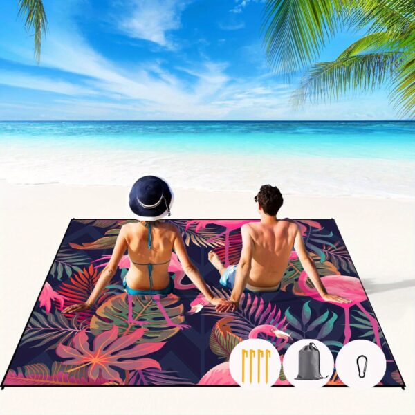 Drap de plage Motif Flamant Rose – Image 5