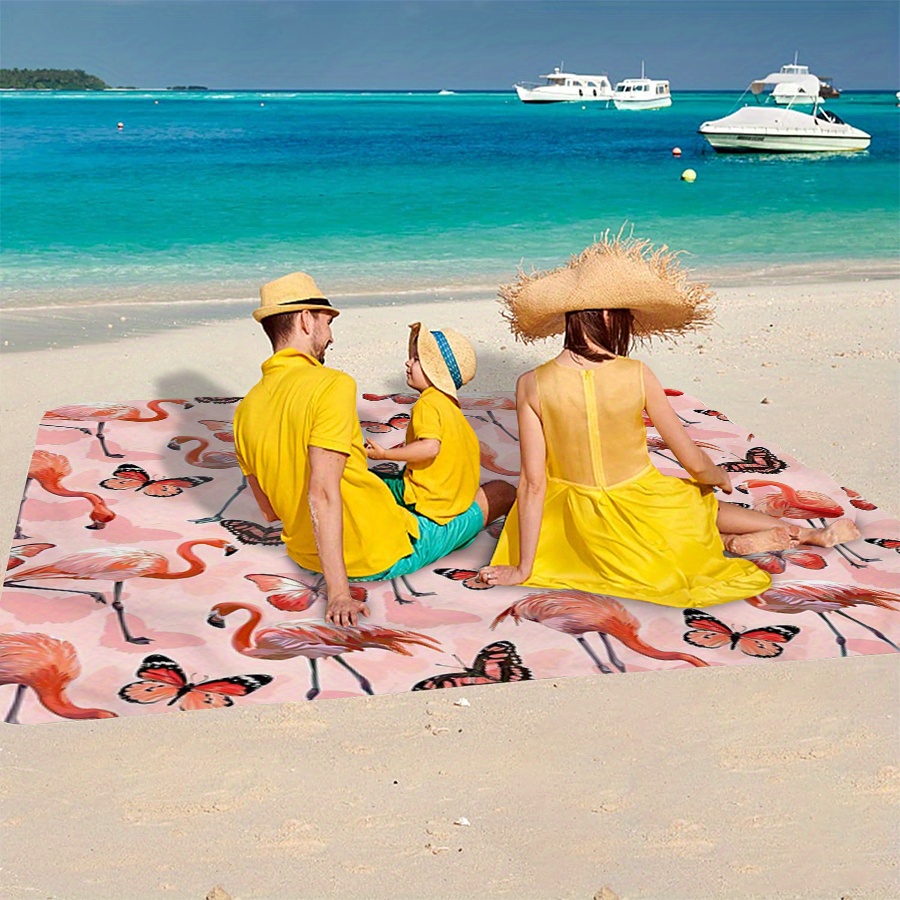 Drap de plage Flamant Rose & Papillon – Image 2