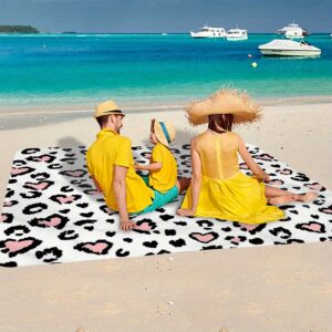 Drap de plage léopard rose amour