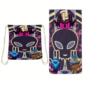 Serviette de plage pliable et sac combo JUL 2-en-1