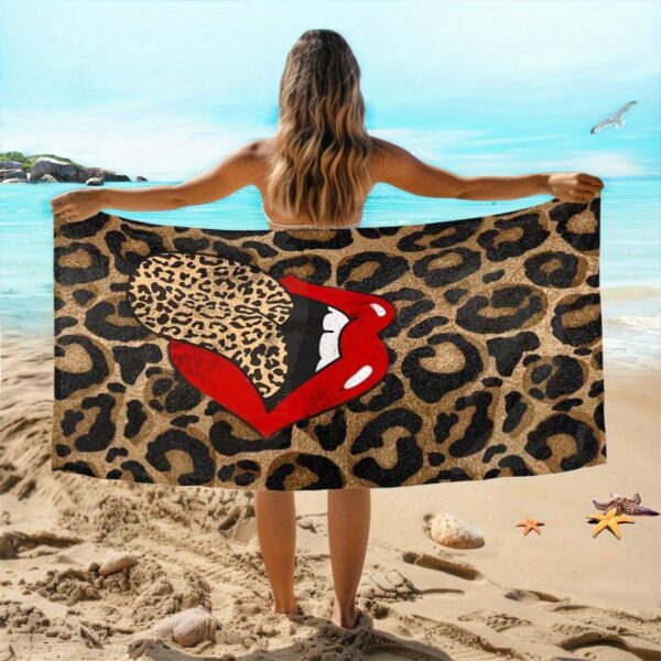 Serviette de plage lèvre léopard – Image 7